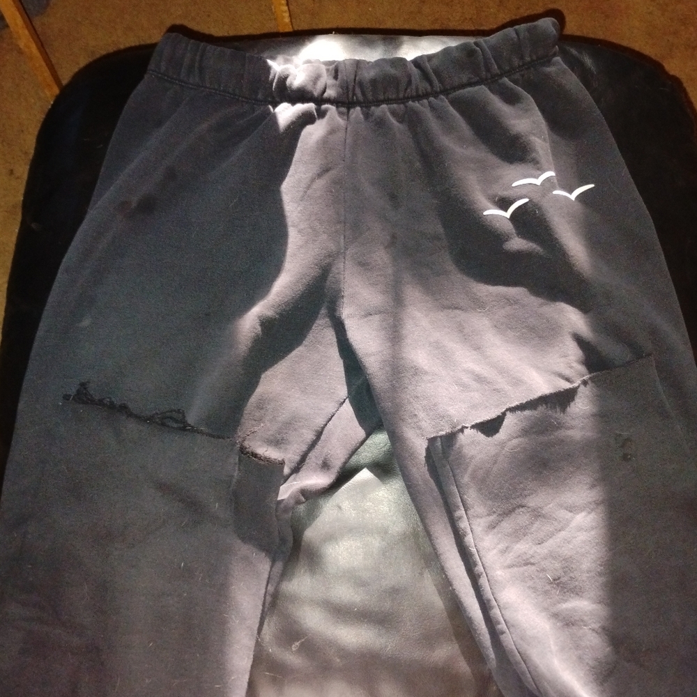 Black Sweatpants with Birds Logo